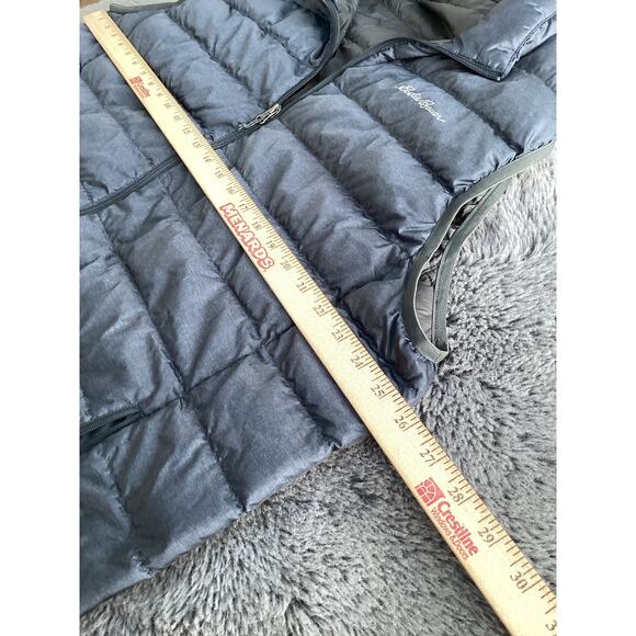 Eddie Bauer Men's down 650 Fp Full Zip Puffer Jacket Vest Blue Gray Size XL - Picture 6 of 8